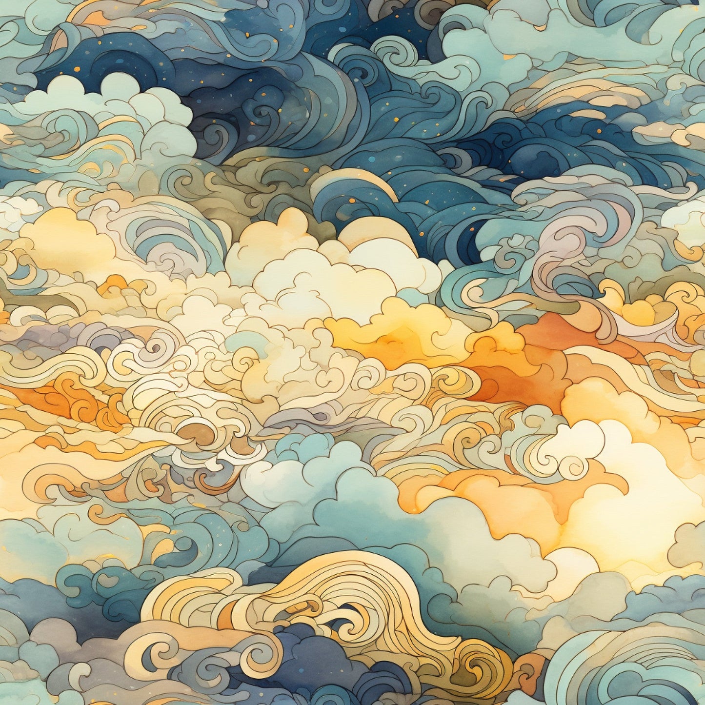 Sunset Skies Pattern 2 Quilting Cotton Fabric