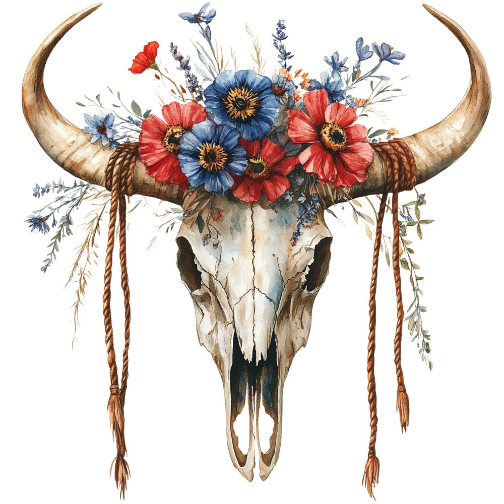 Watercolor Texas Fabric Panel 29