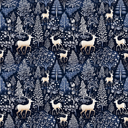 Delft Blue Winter Pattern 12 Quilting Cotton Fabric