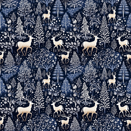 Delft Blue Winter Pattern 12 Quilting Cotton Fabric