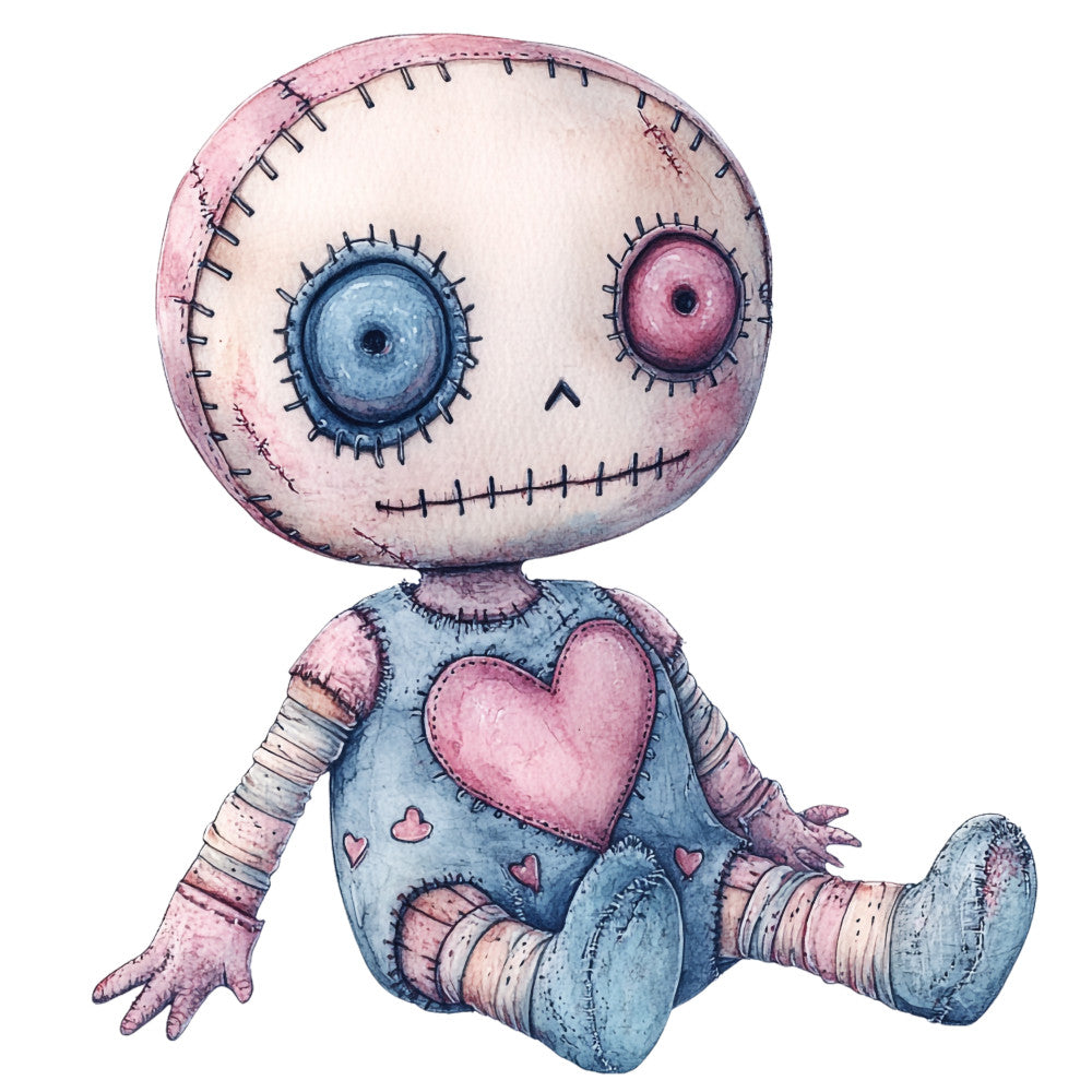 Colorful Voodoo Dolls Fabric Panel 1