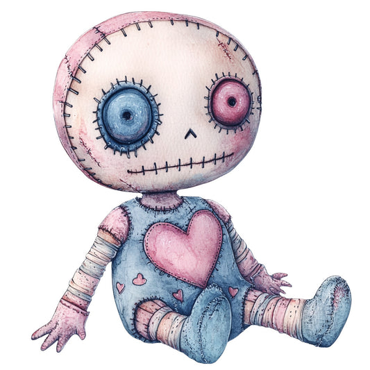 Colorful Voodoo Dolls Fabric Panel 1