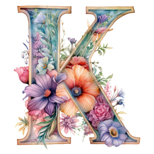 Alphabet Flowers Fabric Panel 2
