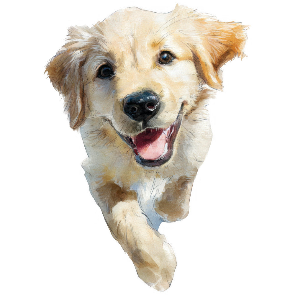 golden retriever, labrador, dog portrait, cream colored dog, tan and white dog, pet lover, animal lovers, dog face, happy dog, smiling dog, dog breed, sporting dog, retriever portrait, realistic dog art, dog illustration, whimsical style, pet themed, animal portraits, dog decor, pet art, cream, golden tan, warm earth tones, dog panel, pet panel, dog wall art, animal lover gift, dog enthusiast, family pet