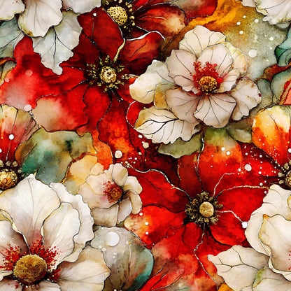 Gilded Poinsettia Reverie Pattern 1 Minky Fabric