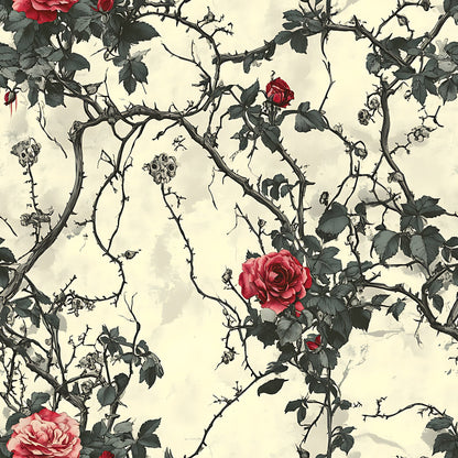 Thorned Roses Pattern 2 Minky Fabric