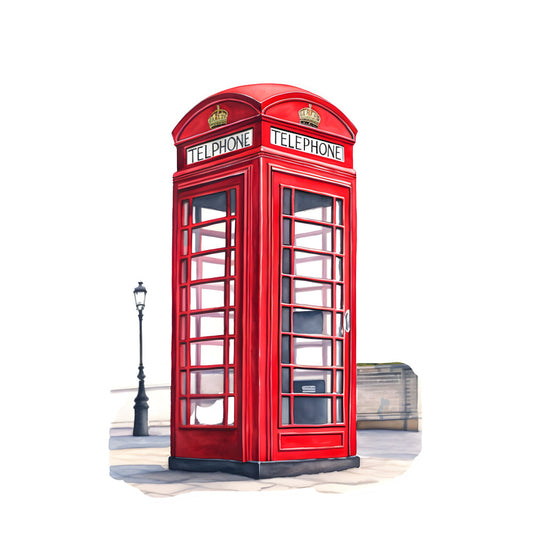 red telephone box, british telephone booth, iconic london, vintage british, red and white, architectural, street scene, landmark, british heritage, retro, classic, nostalgic, traditional british, travel themed, city scene, urban landscape, whimsical, charming, vintage style, england, london theme, telephone booth motif, red and black, cultural icon, transportation theme, british design, timeless, heritage pattern