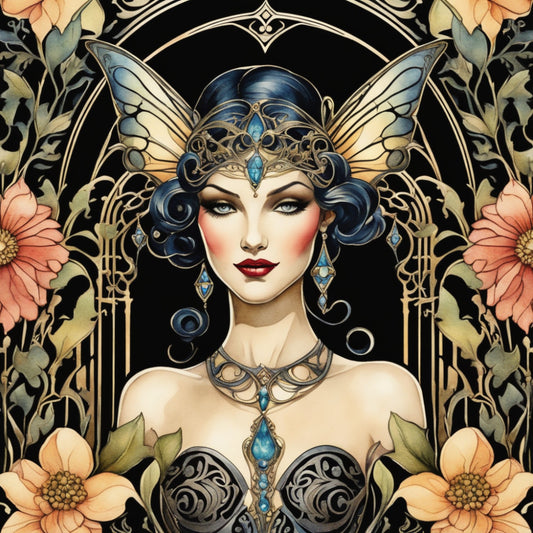 Art Nouveau Fairies Fabric Panel 21