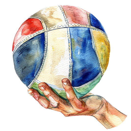 colorful, multicolor, red, navy blue, cream, golden yellow, sage green, rose pink, geometric, abstract, modern, whimsical, globe, world, hand holding, inclusive, diversity, cultural, educational, contemporary, bright, vibrant, cheerful, playful, humanitarian, unity, international, inspirational, art illustration, watercolor effect