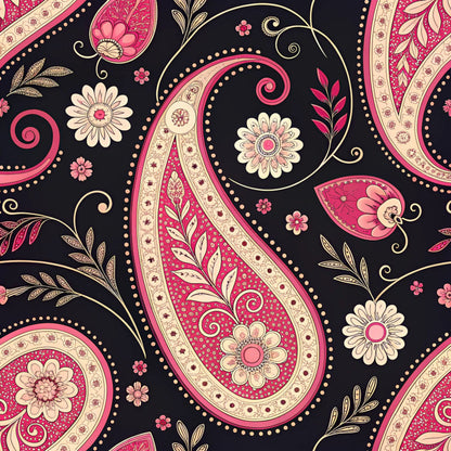 Midnight Paisley Garden Pattern 5 Minky Fabric