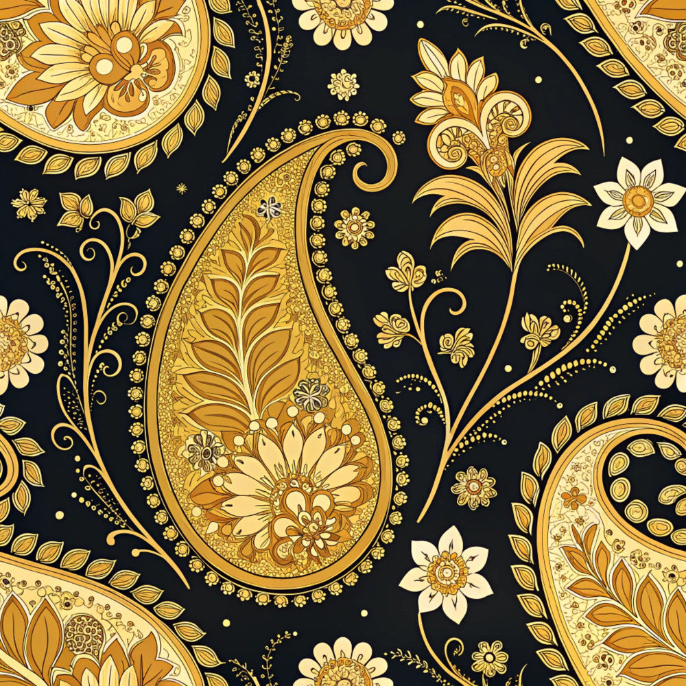 Midnight Paisley Garden Pattern 1 Minky Fabric