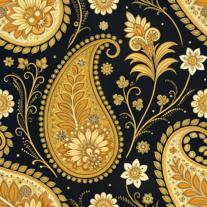 Midnight Paisley Garden Pattern 1 Minky Fabric