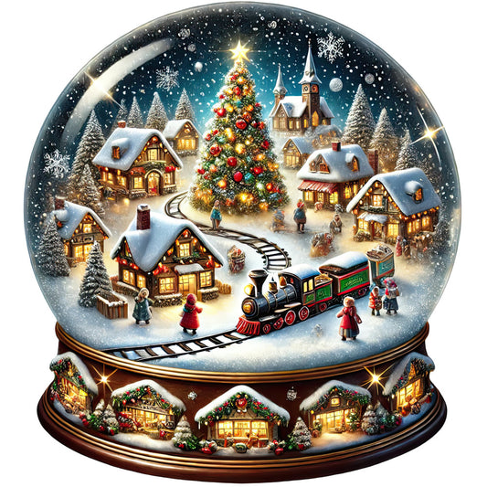 Christmas Snow Globes Fabric Panel 38