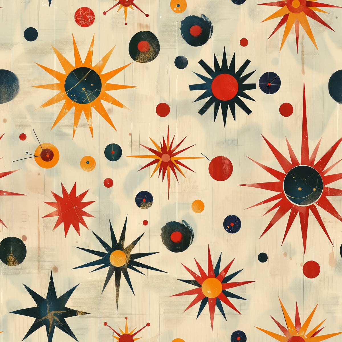 Midcentury Cosmos Pattern 2 Minky Fabric