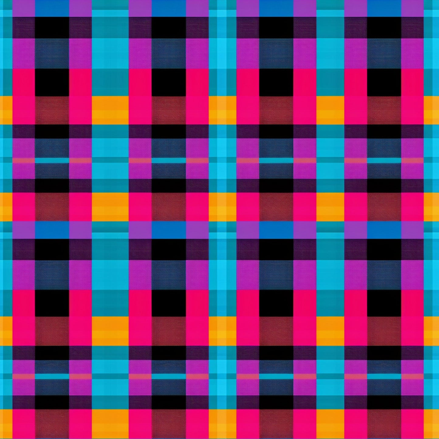 Neon Gingham Pattern 10 Quilting Cotton Fabric