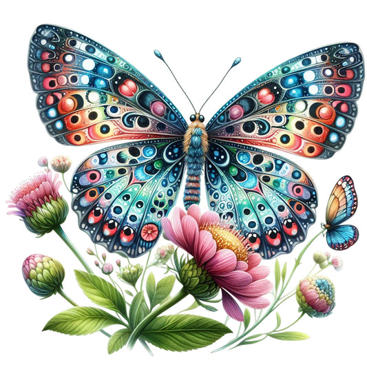 Spring Flowers and Butterflies Fabric Panel 20