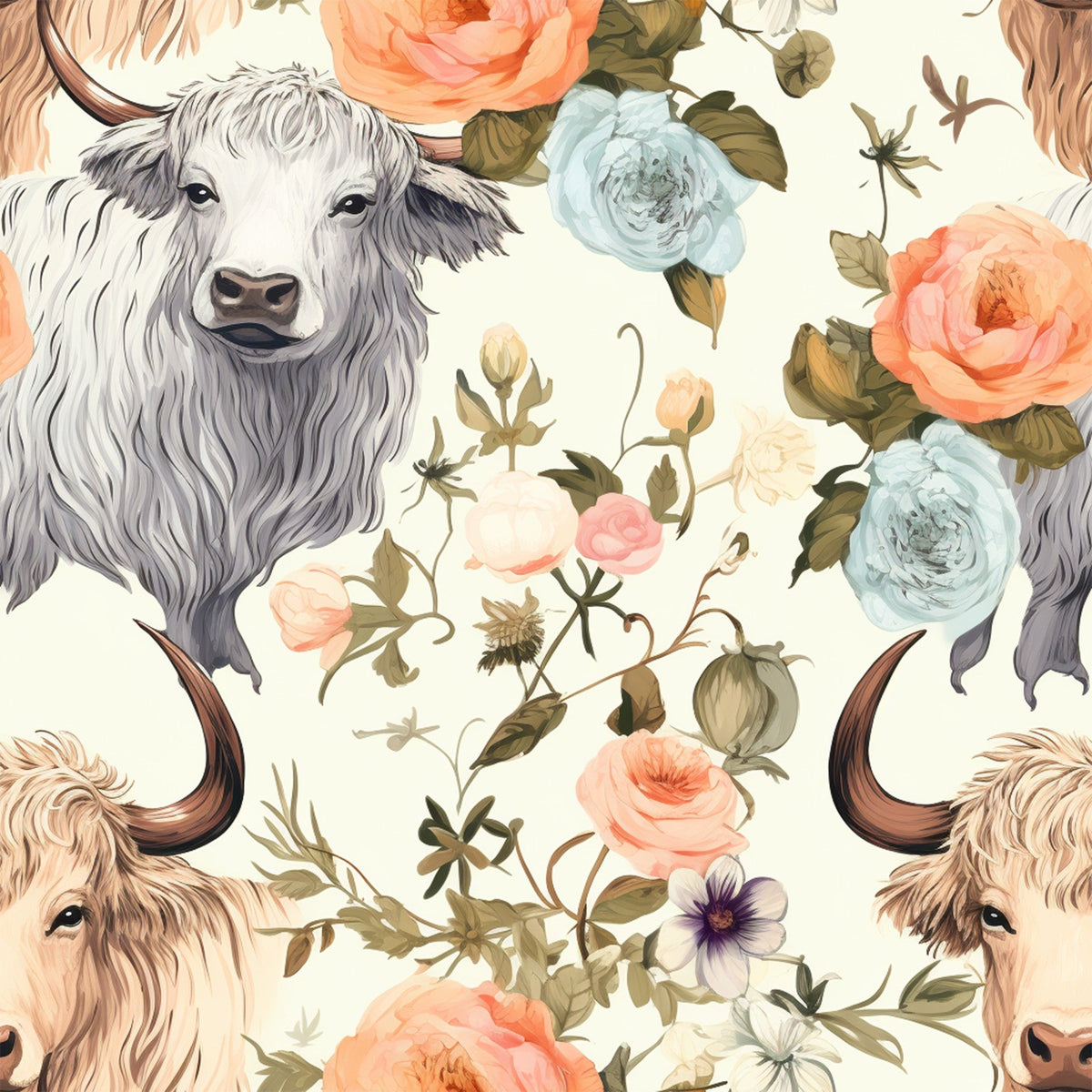 Peony Pasture Pattern 3 Minky Fabric