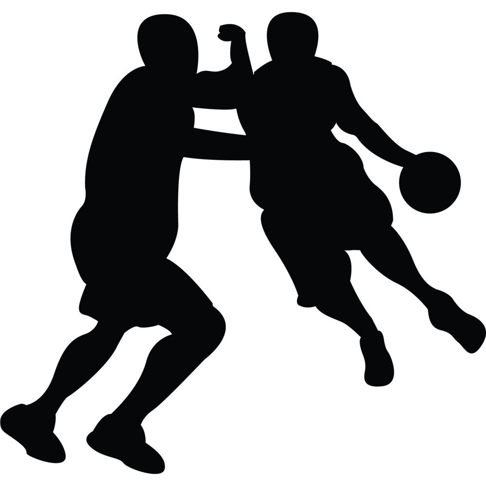 basketball, sports, silhouette, black, white, athletes, basketball players, dribbling, shooting, defense, action sports, modern, contemporary, athletic wear, sports fan, game day, court, hoops, competitive, dynamic, youth sports, team sports, high contrast, bold graphics, sports themed, basketball court, player silhouettes, active lifestyle