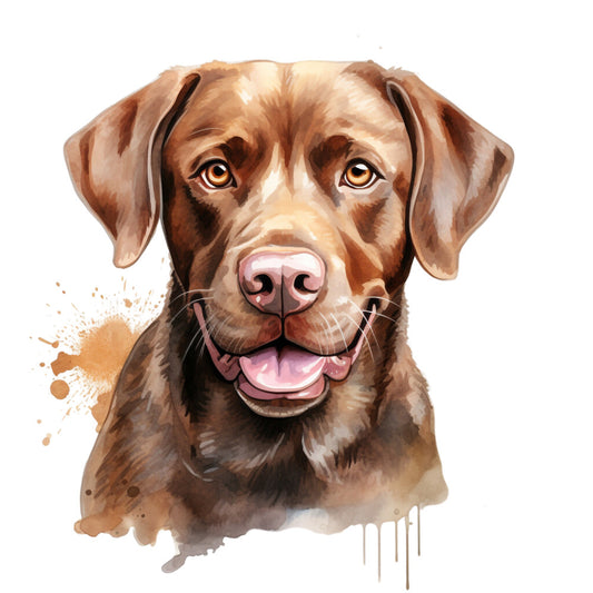 Watercolor Labrador Fabric Panel 11