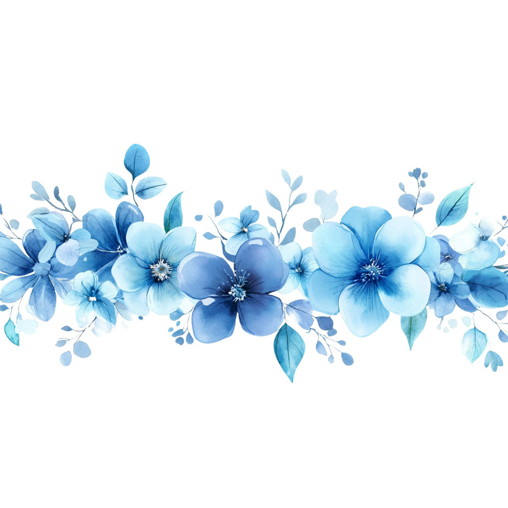 blue flowers, light blue, navy blue, sky blue, powder blue, floral pattern, watercolor flowers, botanical, nature, spring, delicate flowers, elegant, modern floral, soft blue, leaf motifs, five petal flowers, garden flowers, romantic, feminine, pastel blue, blue and white, dreamy, artistic, watercolor style, pansy flowers, botanical illustration, nature inspired, light and airy, contemporary floral