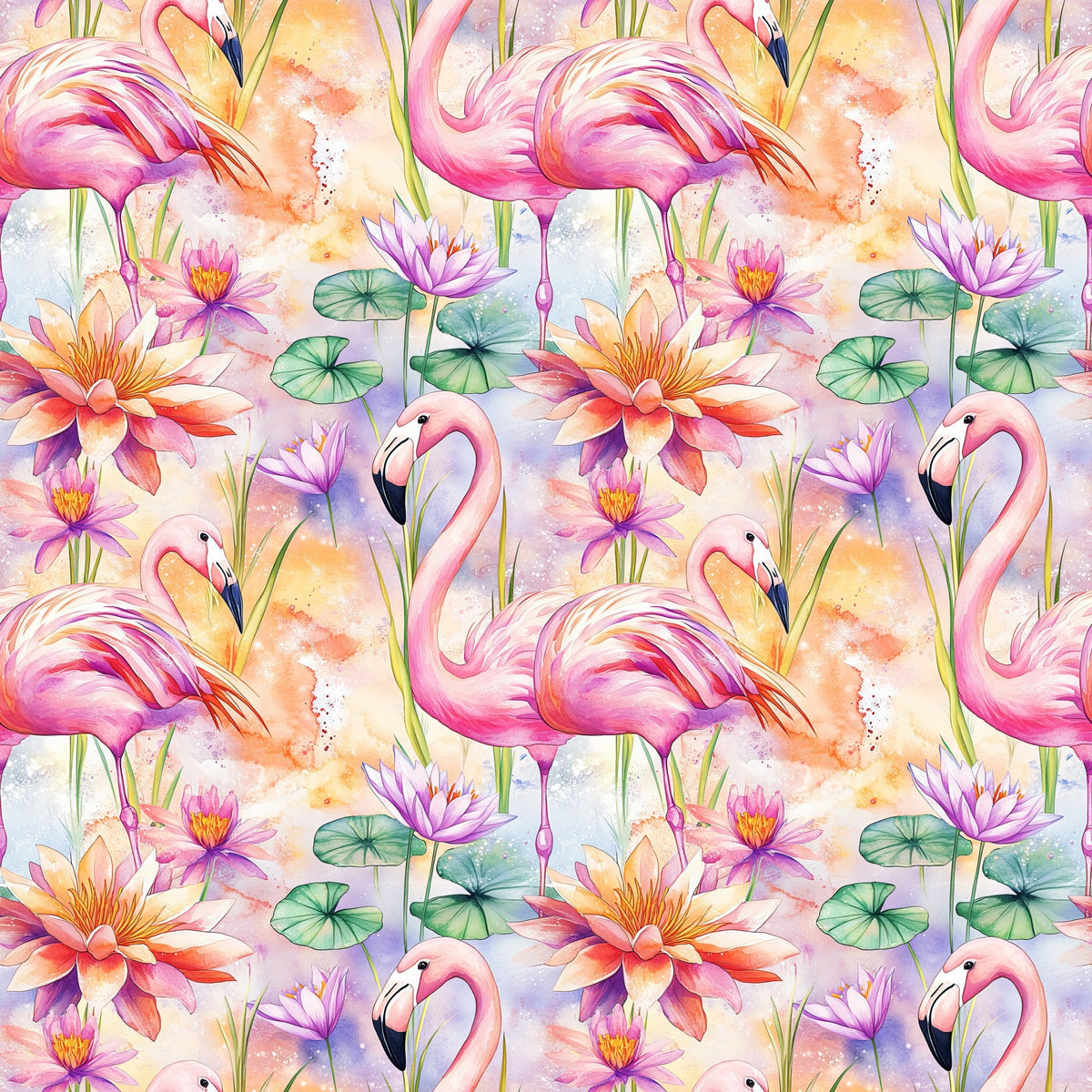 Pink Lagoon Blooms Pattern 1 Minky Fabric