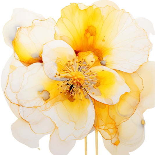 Alcohol Ink Flower Fabric Panel 11