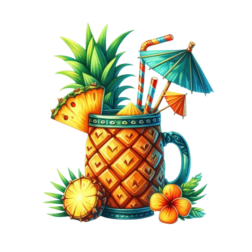 Tiki Cups Fabric Panel 8