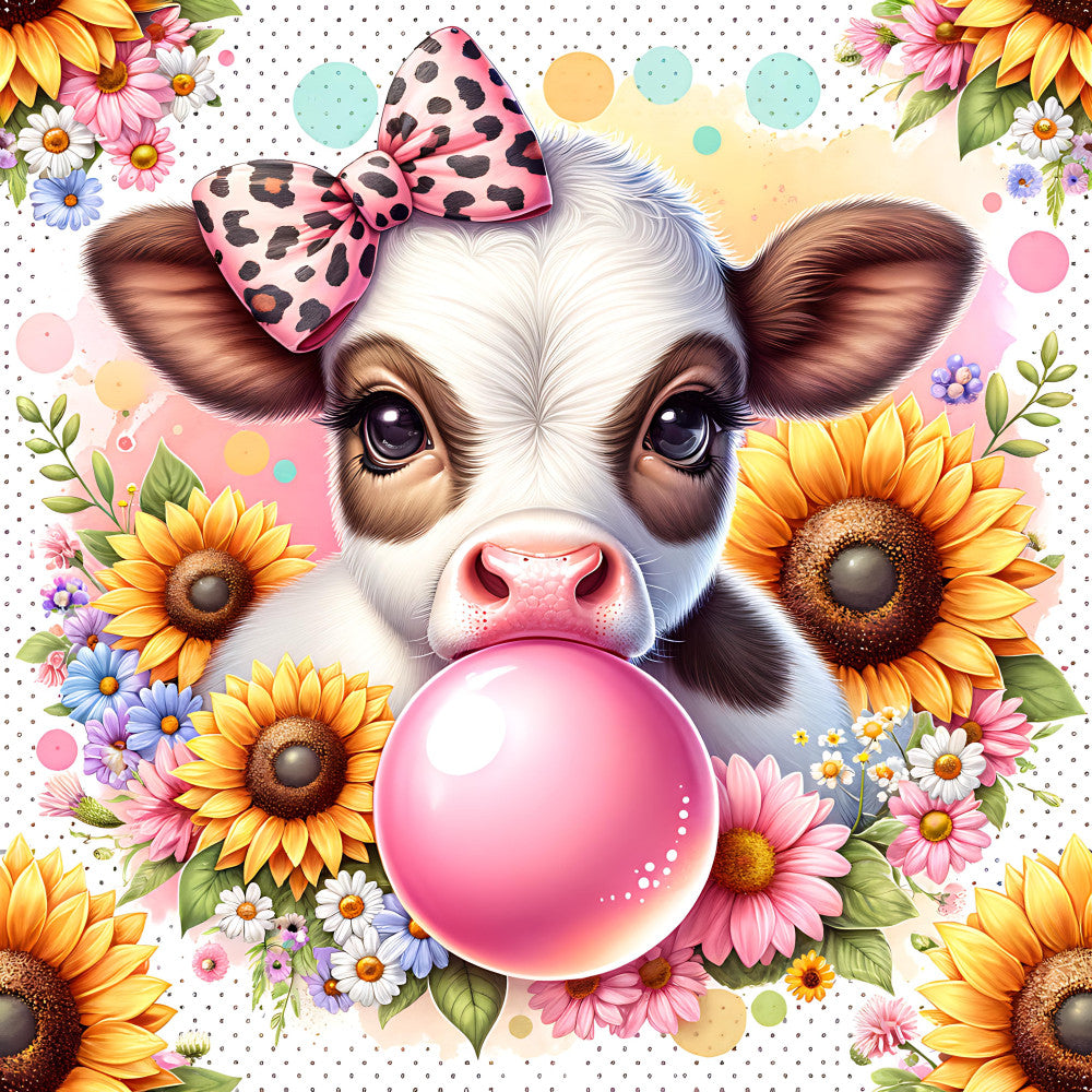 Fancy Highland Cows Fabric Panel 6