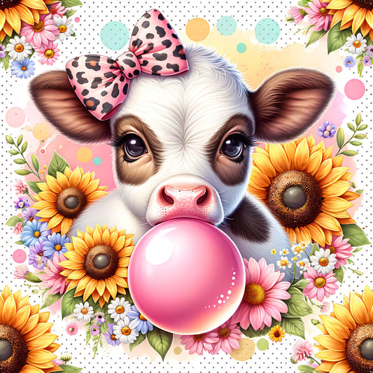 Fancy Highland Cows Fabric Panel 6