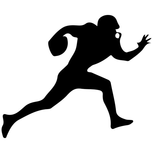 silhouette, sports, football, athletic, player, action, black, monochrome, modern, dynamic, masculine, team sports, american football, sport silhouette, running, jumping, motion, energy, contemporary, minimalist, black and white, sports fan, game day, touchdown, receiver, quarterback, sports themed, active wear inspired