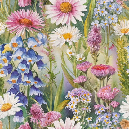 Painted Meadow Pattern 12 Minky Fabric
