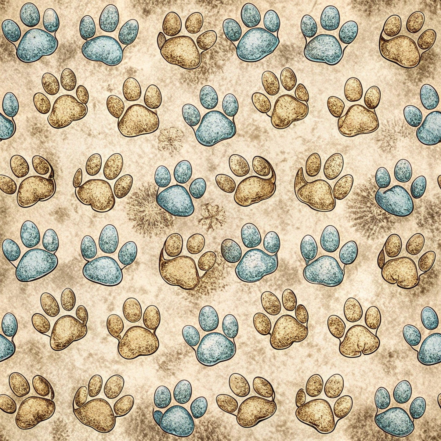 Dog Paws Pattern 17 Quilting Cotton Fabric