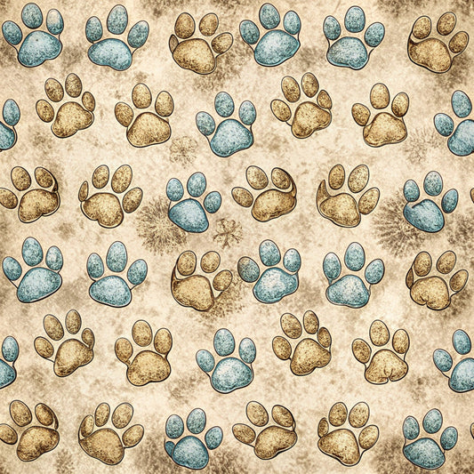 Dog Paws Pattern 17 Quilting Cotton Fabric