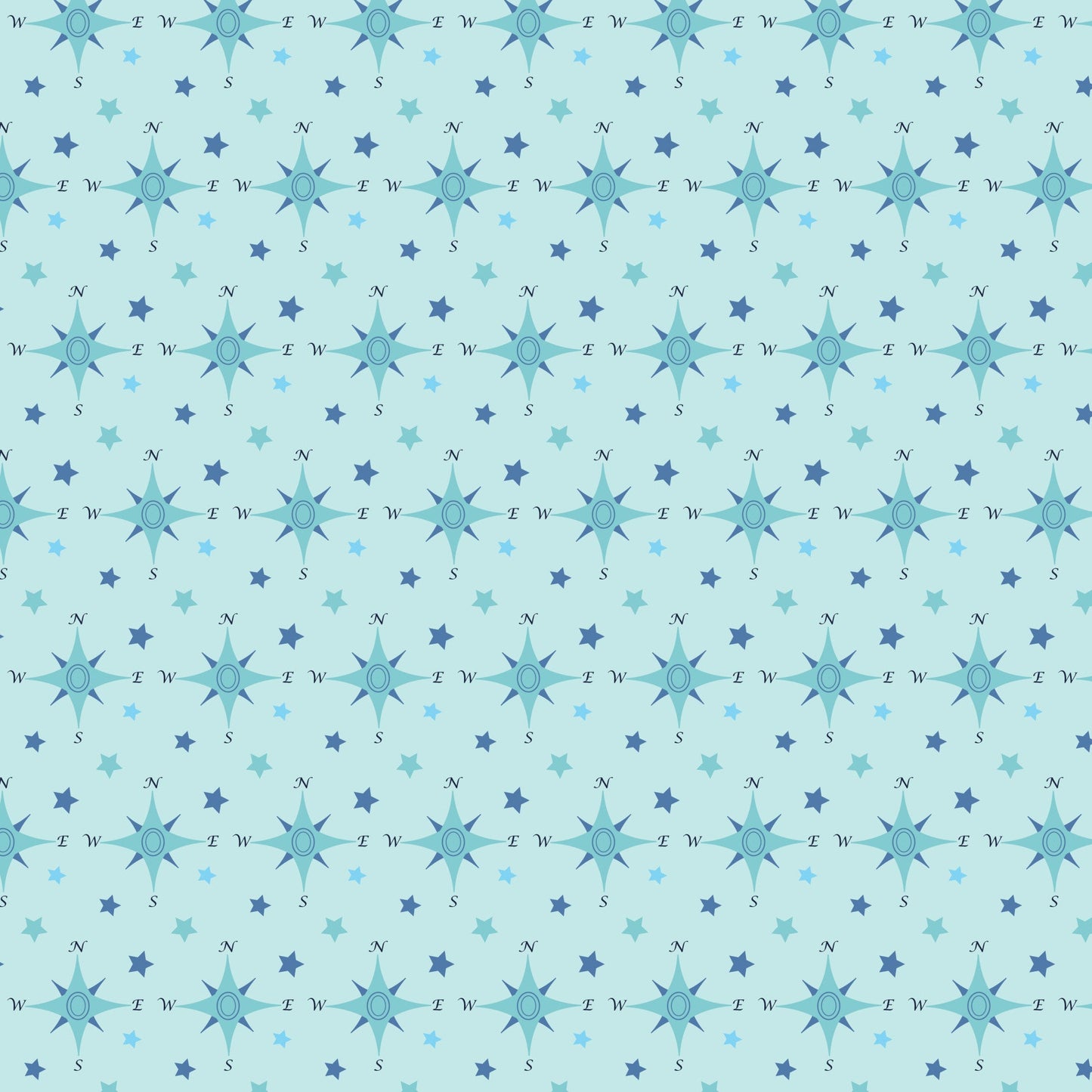 Navy Nautical Sea Pattern 1 Quilting Cotton Fabric