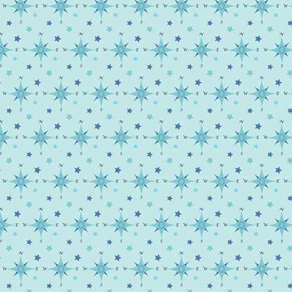 Navy Nautical Sea Pattern 1 Quilting Cotton Fabric