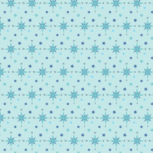 Navy Nautical Sea Pattern 1 Quilting Cotton Fabric