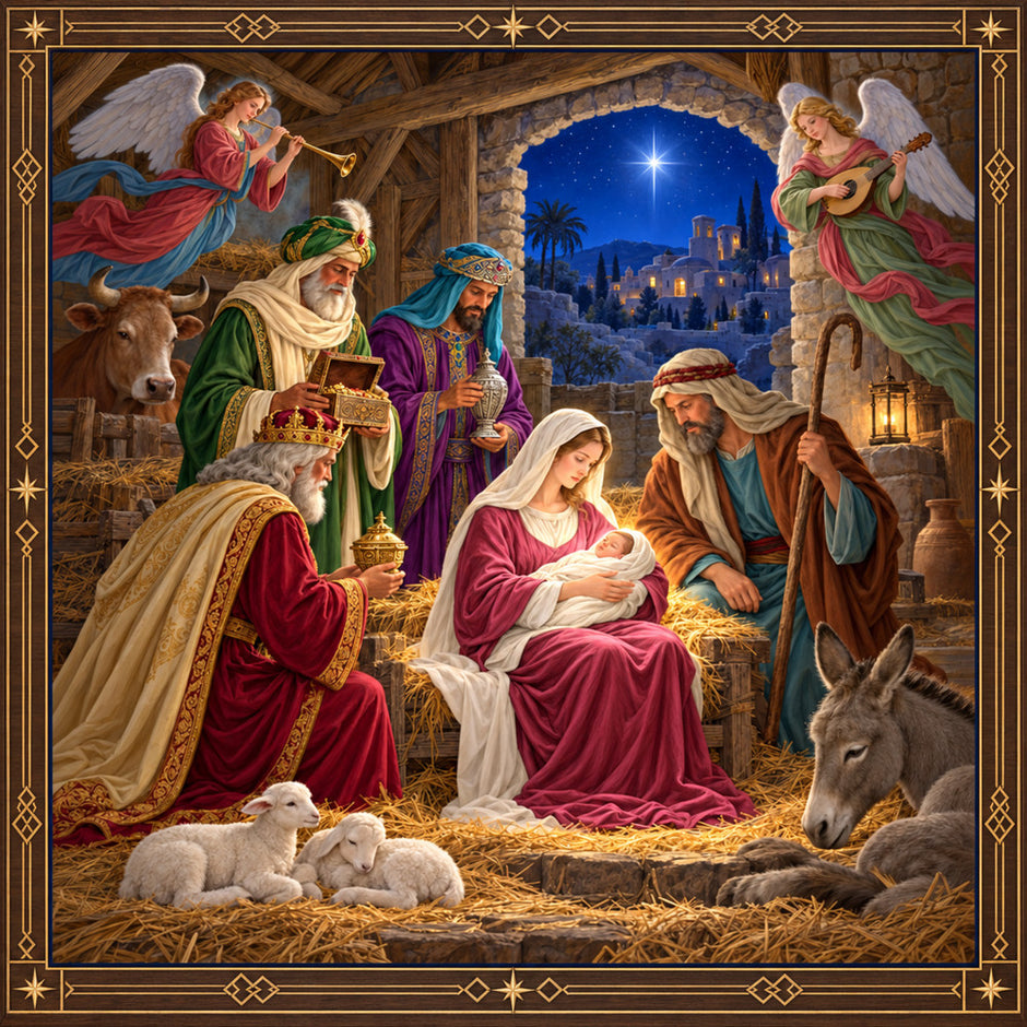 Holy Nativity Scene – QuiltingFabricPanels.com
