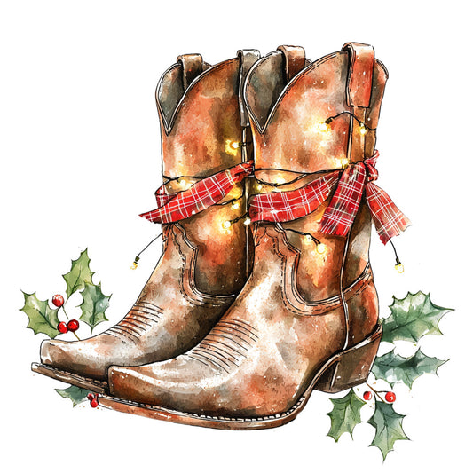 Cowboy Christmas Fabric Panel 35