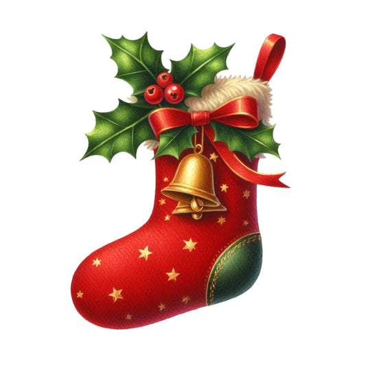 Christmas Stocking Scene Fabric Panel 22