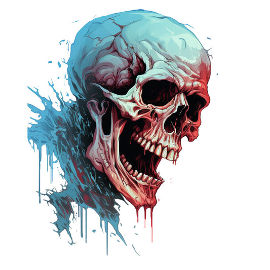 Horror Skulls Fabric Panel 12