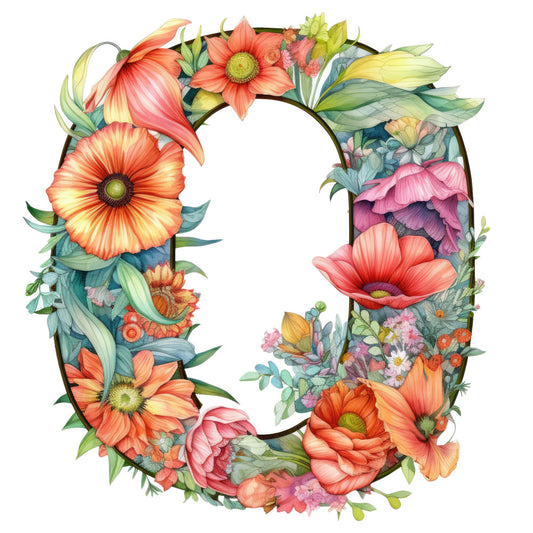 Alphabet Flowers Fabric Panel 11