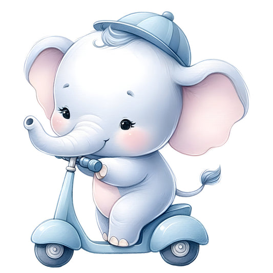 Baby Boy Elephant Fabric Panel 49