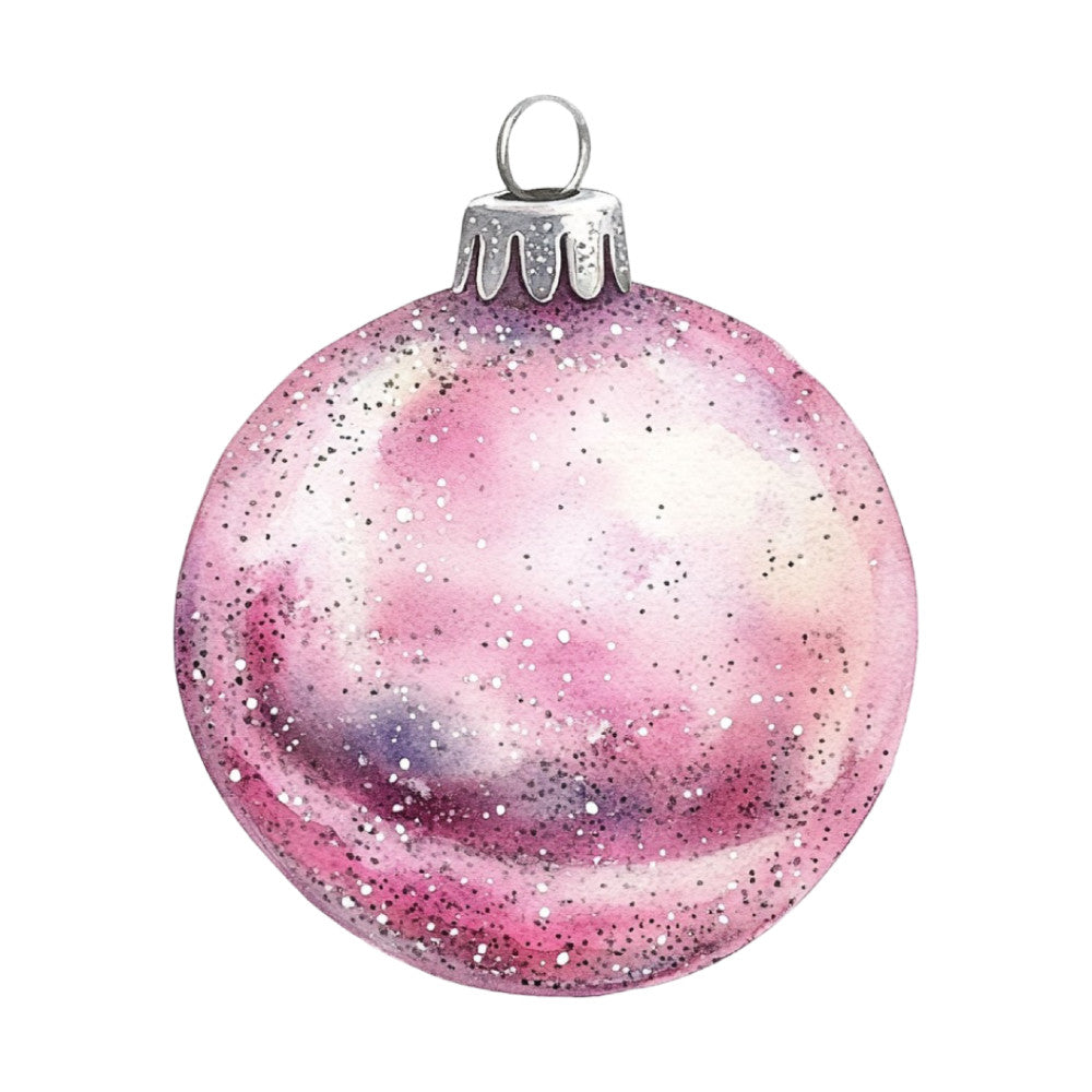Watercolor Christmas Ornaments Fabric Panel 3