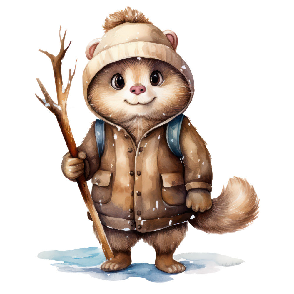 Woodland Animals in Clothes Fabric Panel 13