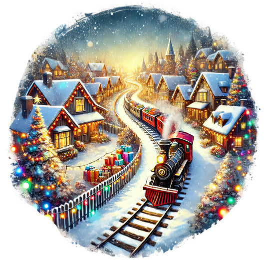 Christmas Villages Fabric Panel 4