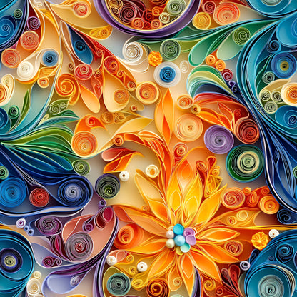 Abstract Paper Quilling Pattern 9 Quilting Cotton Fabric
