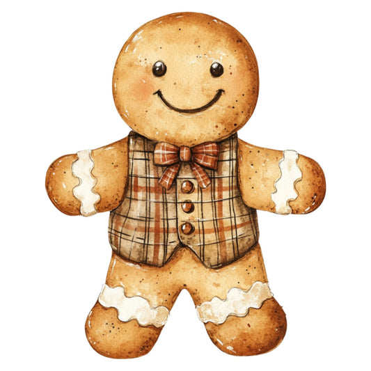 Christmas Gingerbread Man Fabric Panel 1
