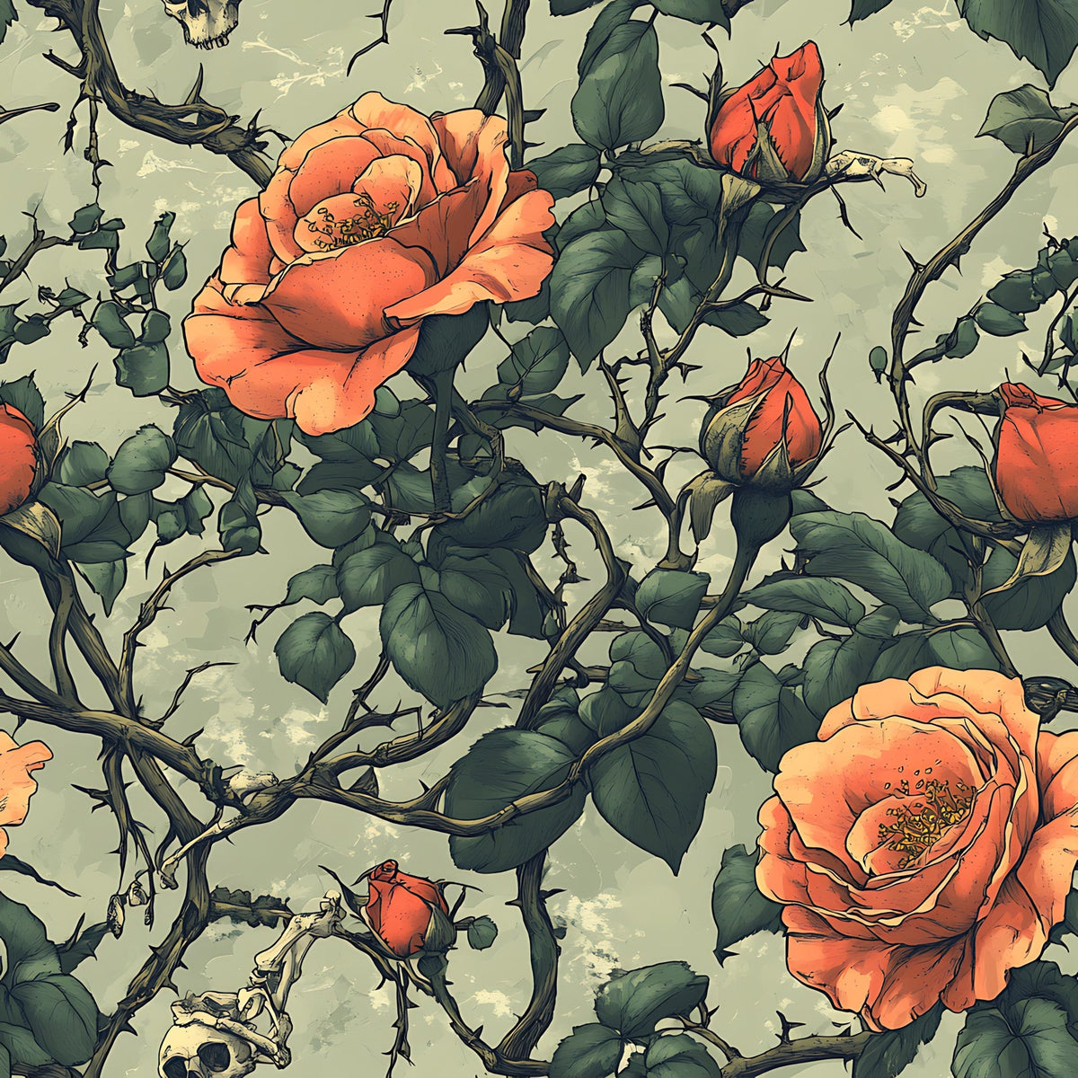 Thorned Roses Pattern 16 Minky Fabric