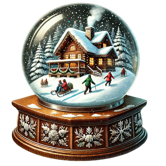 Christmas Snow Globes Fabric Panel 12