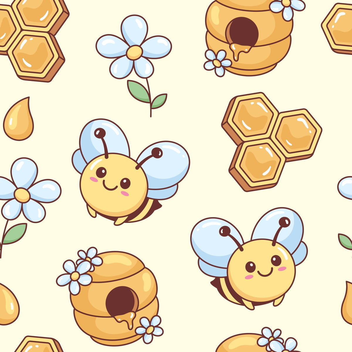 Sweet Honey Hive Pattern 1 Minky Fabric